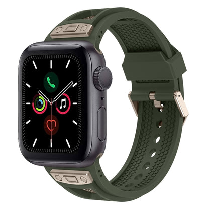 For Apple Watch Series 5 44mm Breathable Stainless Steel Mesh TPU Watch Band(Green Titanium) by bashfashion