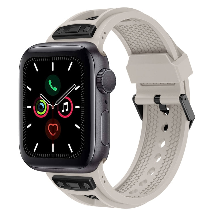 For Apple Watch Series 5 44mm Breathable Stainless Steel Mesh TPU Watch Band(Starlight Black) by bashfashion