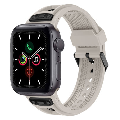 For Apple Watch Series 5 44mm Breathable Stainless Steel Mesh TPU Watch Band(Starlight Black) by bashfashion