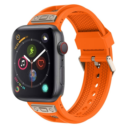 For Apple Watch Series 4 44mm Breathable Stainless Steel Mesh TPU Watch Band(Orange Titanium) by bashfashion
