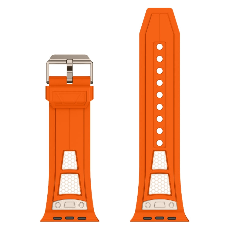 For Apple Watch Series 4 44mm Breathable Stainless Steel Mesh TPU Watch Band(Orange Titanium) by bashfashion