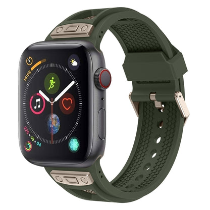 For Apple Watch Series 4 44mm Breathable Stainless Steel Mesh TPU Watch Band(Green Titanium) by bashfashion
