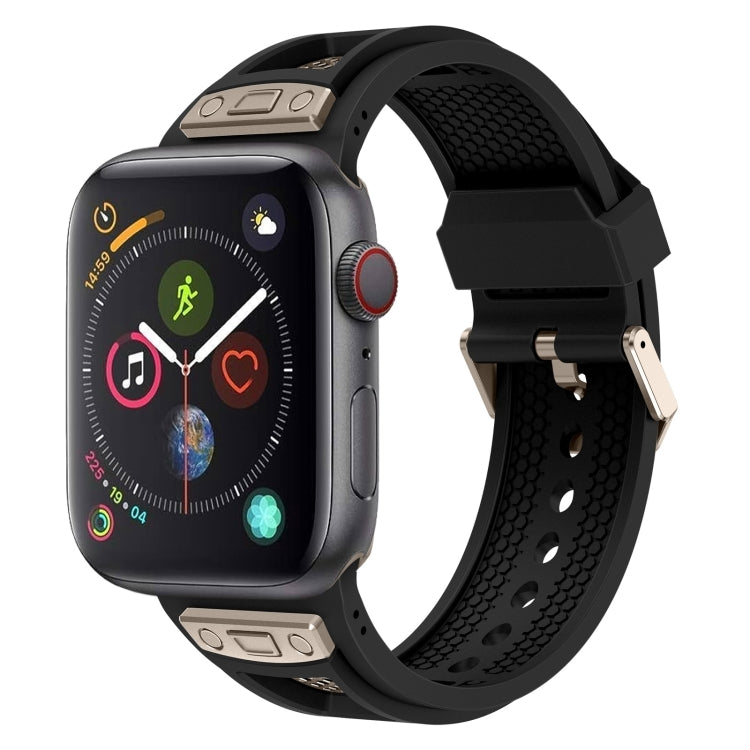 For Apple Watch Series 4 44mm Breathable Stainless Steel Mesh TPU Watch Band(Black Titanium) by bashfashion