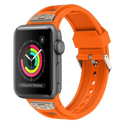 For Apple Watch Series 3 42mm Breathable Stainless Steel Mesh TPU Watch Band(Orange Titanium) by bashfashion