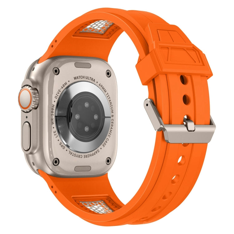 For Apple Watch Series 3 42mm Breathable Stainless Steel Mesh TPU Watch Band(Orange Titanium) by bashfashion