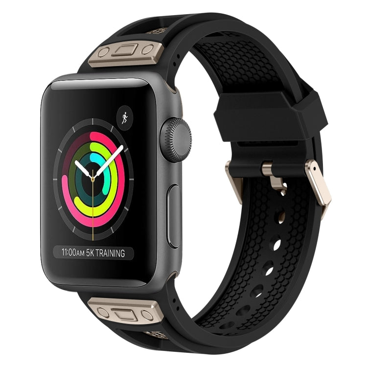 For Apple Watch Series 3 42mm Breathable Stainless Steel Mesh TPU Watch Band(Black Titanium) by bashfashion