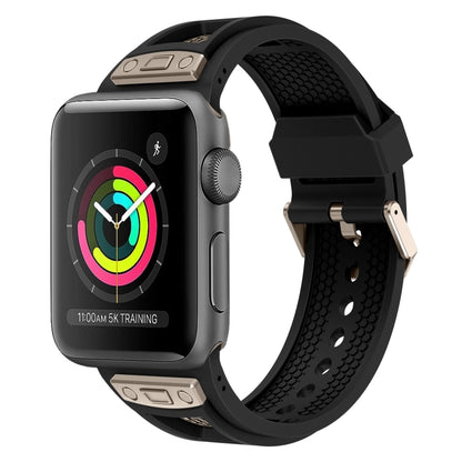 For Apple Watch Series 3 42mm Breathable Stainless Steel Mesh TPU Watch Band(Black Titanium) by bashfashion