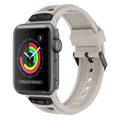 For Apple Watch Series 3 42mm Breathable Stainless Steel Mesh TPU Watch Band(Starlight Black) by bashfashion