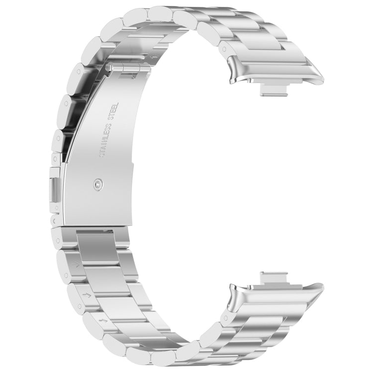 For Redmi Watch 4 / Watch 5 Three Bead Stainless Steel Metal Watch Band(Silver) by bashfashion