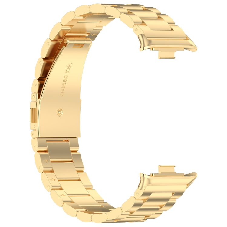 For Redmi Watch 4 / Watch 5 Three Bead Stainless Steel Metal Watch Band(Gold) by bashfashion