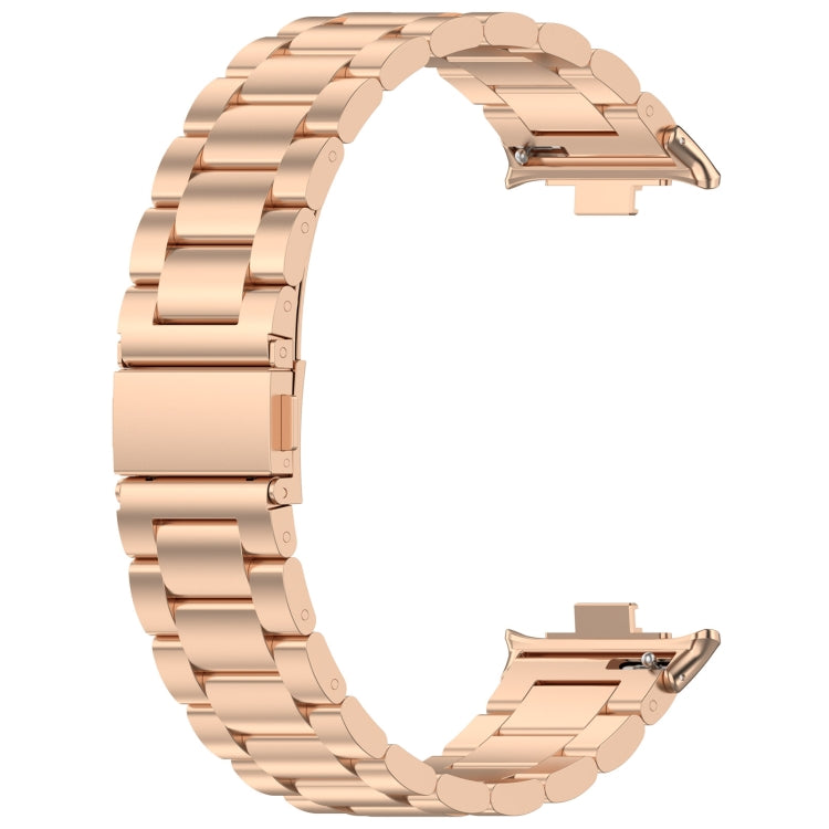 For Redmi Watch 4 / Watch 5 Three Bead Stainless Steel Metal Watch Band(Rose Gold) by bashfashion