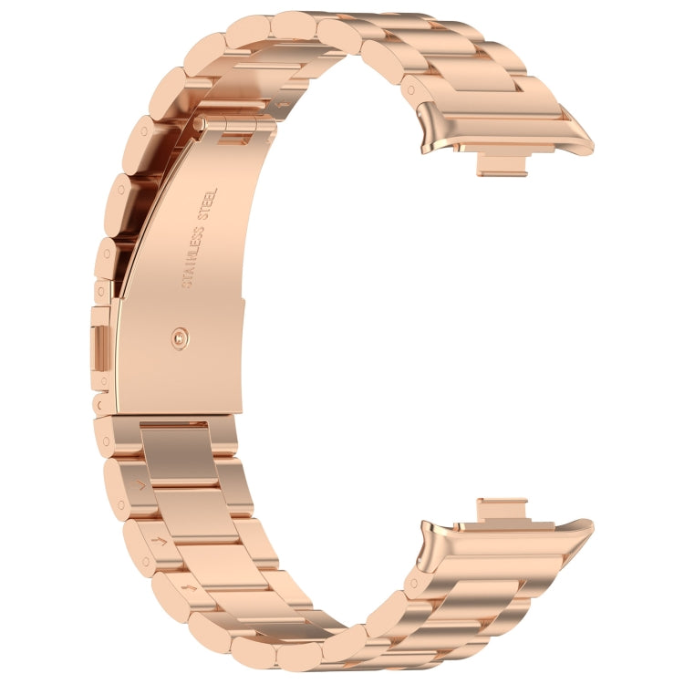 For Redmi Watch 4 / Watch 5 Three Bead Stainless Steel Metal Watch Band(Rose Gold) by bashfashion