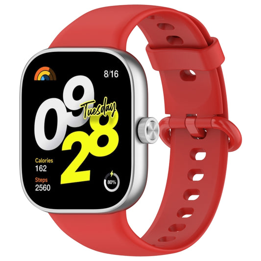 For Redmi Watch 4 / Watch 5 Solid Color Colorful Buckle Silicone Watch Band(Red) by bashfashion