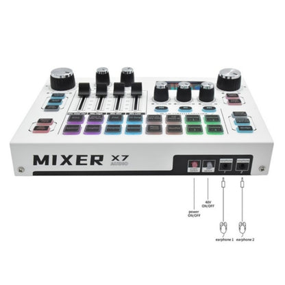 X7 48V Live Broadcast Audio Mixer Professional Microphone Live Sound Card by bashfashion