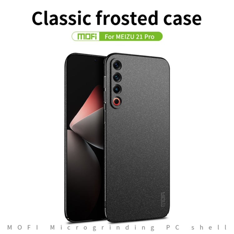 For Meizu 21 Pro MOFI Fandun Series Frosted PC Ultra-thin All-inclusive Phone Case(Black) by MOFI