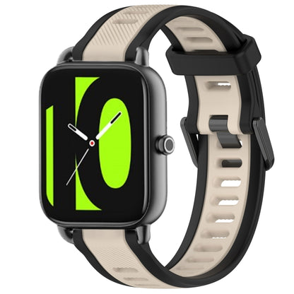 For Xiaomi Haylou RS4 LS12 22mm Two Color Textured Silicone Watch Band(Starlight + Black) by bashfashion