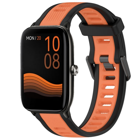 For Xiaomi Haylou GST LS09B 22mm Two Color Textured Silicone Watch Band(Orange+Black) by bashfashion