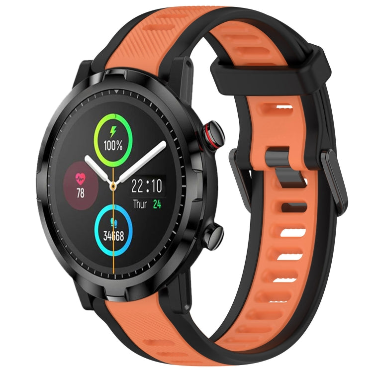 For Xiaomi Haylou RT LS05S 22mm Two Color Textured Silicone Watch Band(Orange+Black) by bashfashion