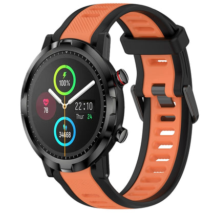 For Xiaomi Haylou RT LS05S 22mm Two Color Textured Silicone Watch Band(Orange+Black) by bashfashion