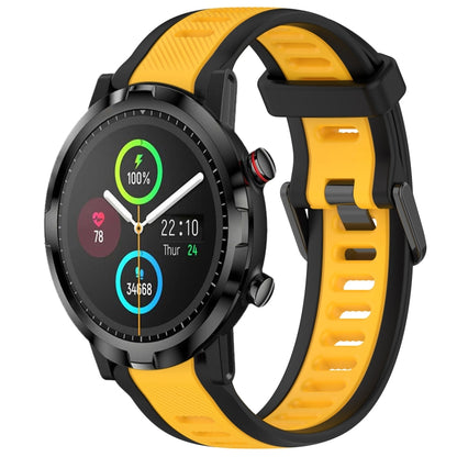 For Xiaomi Haylou RT LS05S 22mm Two Color Textured Silicone Watch Band(Yellow+Black) by bashfashion