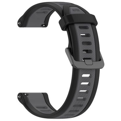 For Xiaomi Haylou RT LS05S 22mm Two Color Textured Silicone Watch Band(Grey+Black) by bashfashion