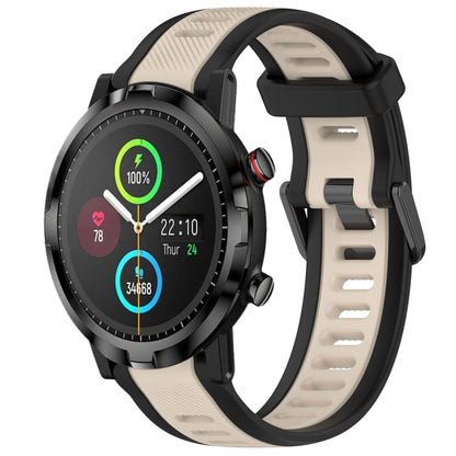For Xiaomi Haylou RT LS05S 22mm Two Color Textured Silicone Watch Band(Starlight + Black) by bashfashion