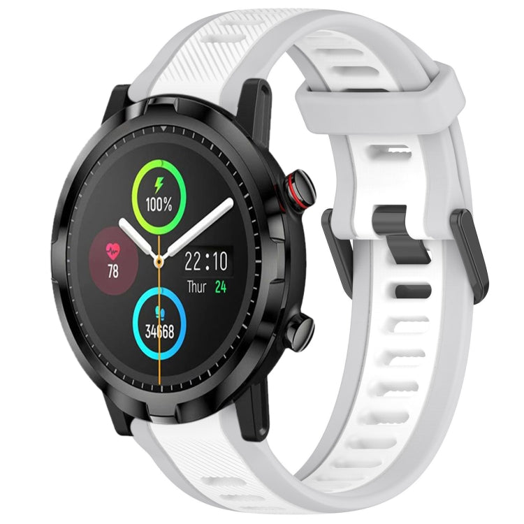 For Xiaomi Haylou RT LS05S 22mm Two Color Textured Silicone Watch Band(White+Grey) by bashfashion