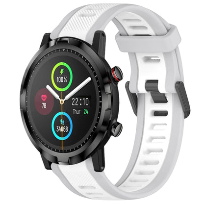 For Xiaomi Haylou RT LS05S 22mm Two Color Textured Silicone Watch Band(White+Grey) by bashfashion