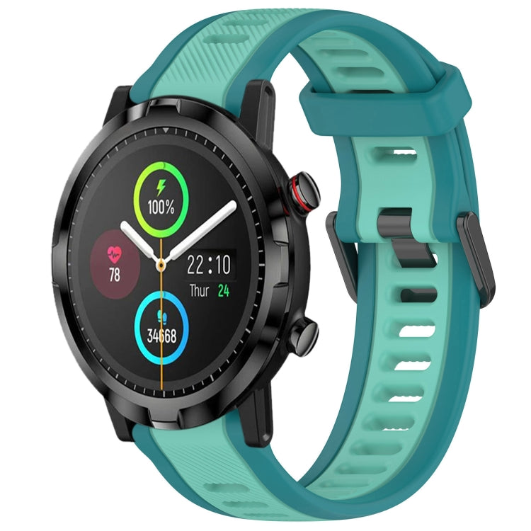 For Xiaomi Haylou RT LS05S 22mm Two Color Textured Silicone Watch Band(Teal) by bashfashion