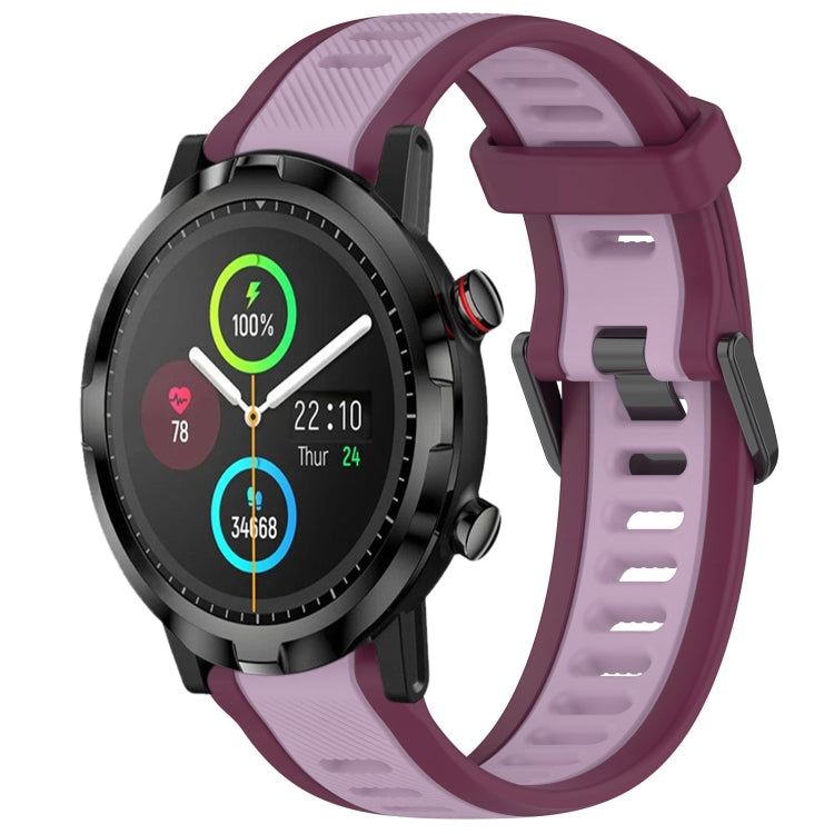 For Xiaomi Haylou RT LS05S 22mm Two Color Textured Silicone Watch Band(Purple) by bashfashion