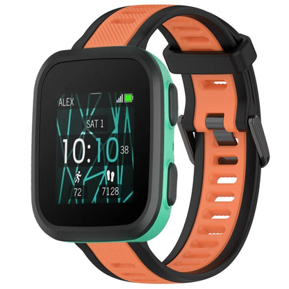 For Garmin Bounce 20mm Two Color Textured Silicone Watch Band(Orange+Black) by bashfashion