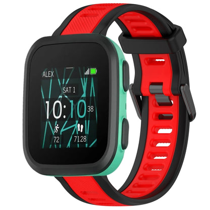 For Garmin Bounce 20mm Two Color Textured Silicone Watch Band(Red+Black) by bashfashion