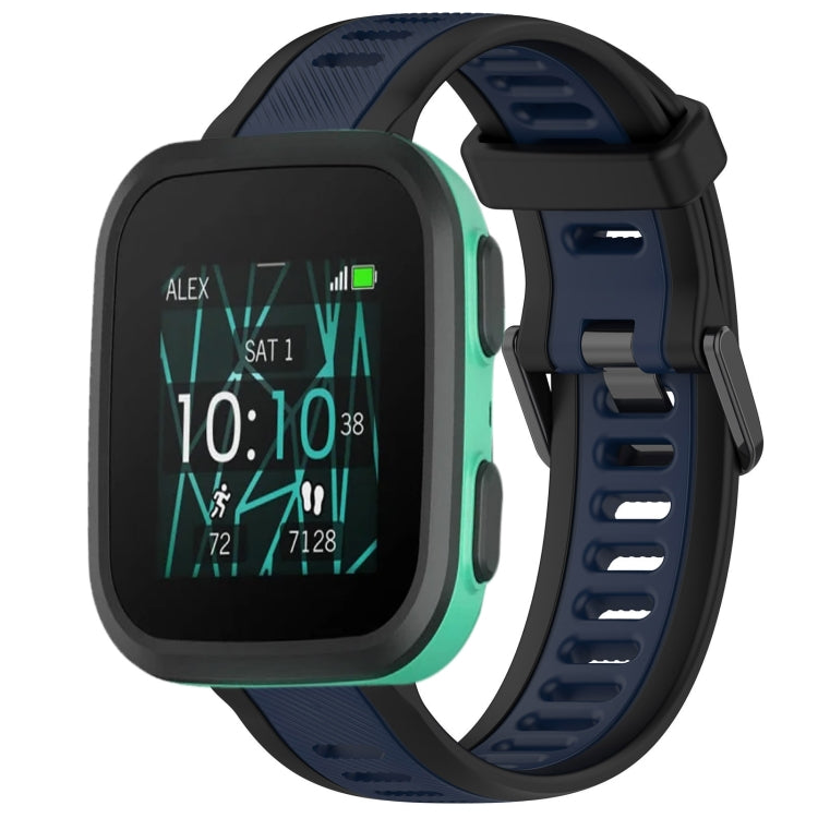 For Garmin Bounce 20mm Two Color Textured Silicone Watch Band(Midnight Blue+Black) by bashfashion