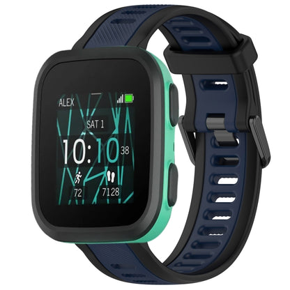 For Garmin Bounce 20mm Two Color Textured Silicone Watch Band(Midnight Blue+Black) by bashfashion