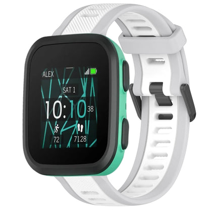 For Garmin Bounce 20mm Two Color Textured Silicone Watch Band(White+Grey) by bashfashion