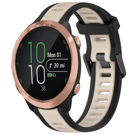 For Garmin Forerunner 645 / 645 Music 20mm Two Color Textured Silicone Watch Band(Starlight + Black) by bashfashion