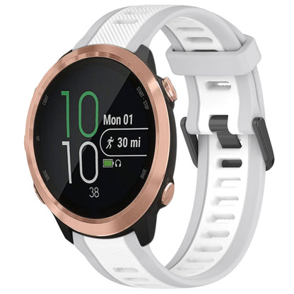 For Garmin Forerunner 645 / 645 Music 20mm Two Color Textured Silicone Watch Band(White+Grey) by bashfashion