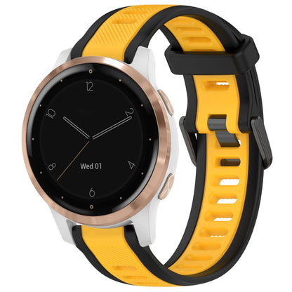 For Garmin Active S 18mm Two Color Textured Silicone Watch Band(Yellow+Black) by bashfashion