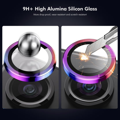 For iPhone 15 / 15 Plus ENKAY Hat-Prince AR 9H Rear Lens Aluminium Alloy Tempered Glass Film(Silver) by ENKAY