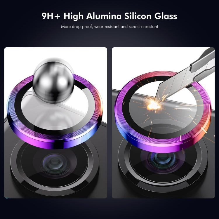 For iPhone 15 Pro / 15 Pro Max ENKAY Hat-Prince AR 9H Rear Lens Aluminium Alloy Tempered Glass Film(Silver) by ENKAY