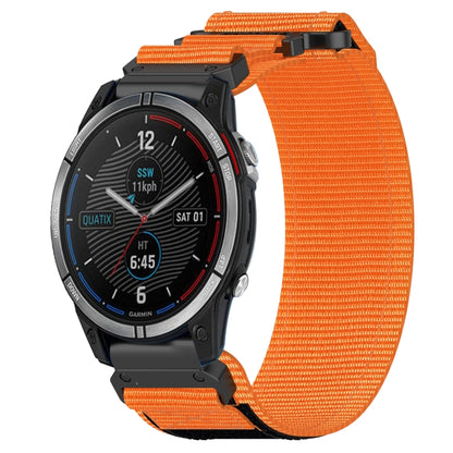 For Garmin Quatix 7 22mm Nylon Hook And Loop Fastener Watch Band(Orange) by bashfashion