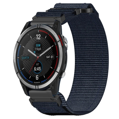 For Garmin Quatix 7 22mm Nylon Hook And Loop Fastener Watch Band(Blue) by bashfashion