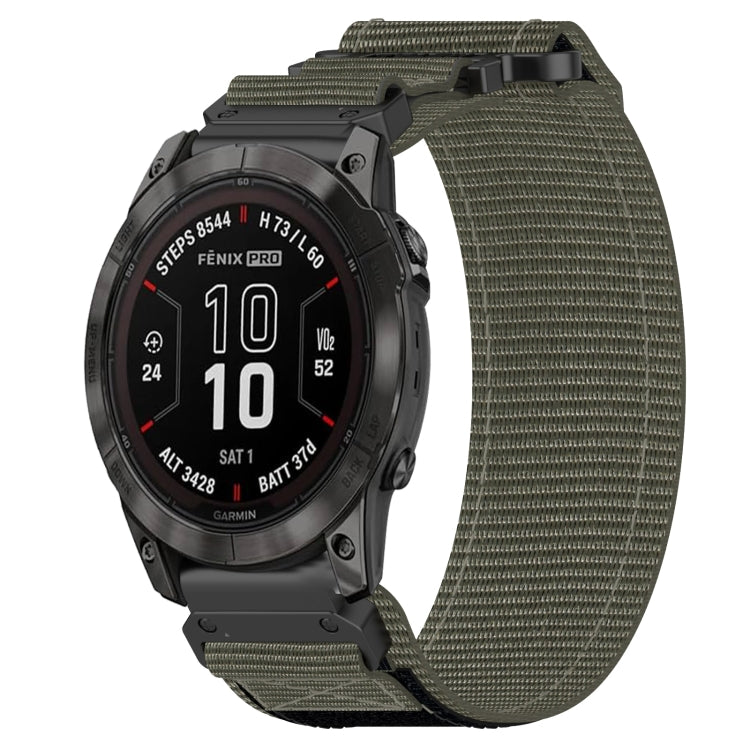For Garmin Fenix 7 Pro 47mm 22mm Nylon Hook And Loop Fastener Watch Band(Grey) by bashfashion