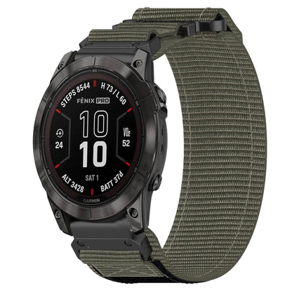 For Garmin Fenix 7 Pro 47mm 22mm Nylon Hook And Loop Fastener Watch Band(Grey) by bashfashion