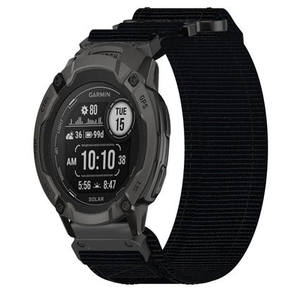 For Garmin Instinct 2 Solar 22mm Nylon Hook And Loop Fastener Watch Band(Black) by bashfashion