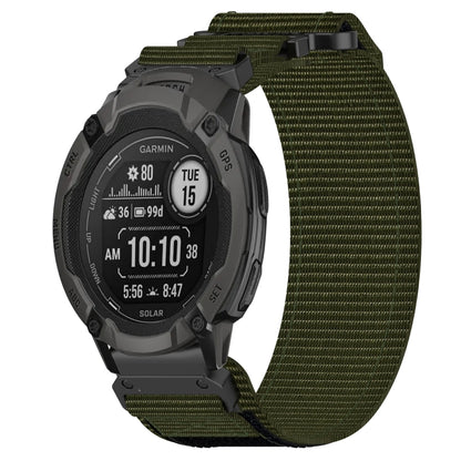 For Garmin Instinct 2 Solar 22mm Nylon Hook And Loop Fastener Watch Band(Army Green) by bashfashion