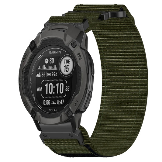 For Garmin Instinct 2 Solar 22mm Nylon Hook And Loop Fastener Watch Band(Army Green) by bashfashion