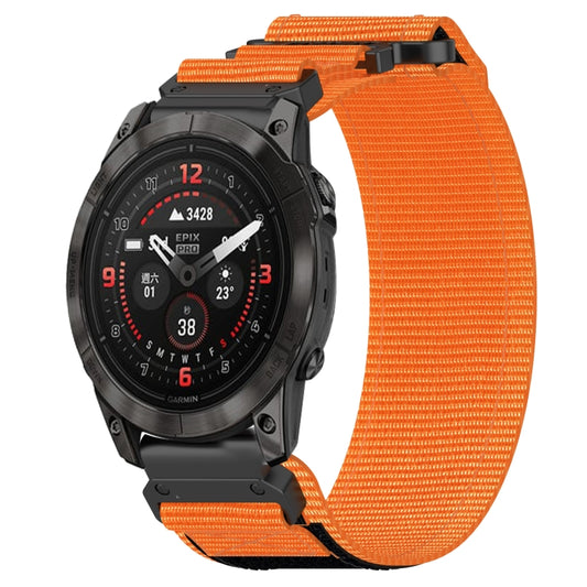 For Garmin Epix Pro 47mm 22mm Nylon Hook And Loop Fastener Watch Band(Orange) by bashfashion