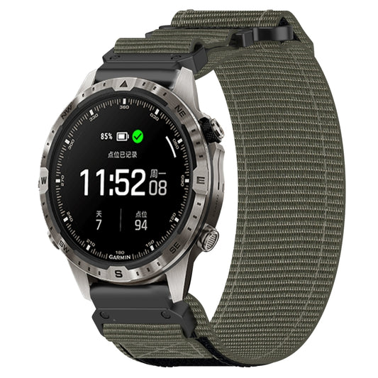 For Garmin MARQ Adventurer Gen 2 22mm Nylon Hook And Loop Fastener Watch Band(Grey) by bashfashion