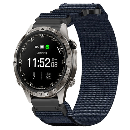 For Garmin MARQ Adventurer Gen 2 22mm Nylon Hook And Loop Fastener Watch Band(Blue) by bashfashion